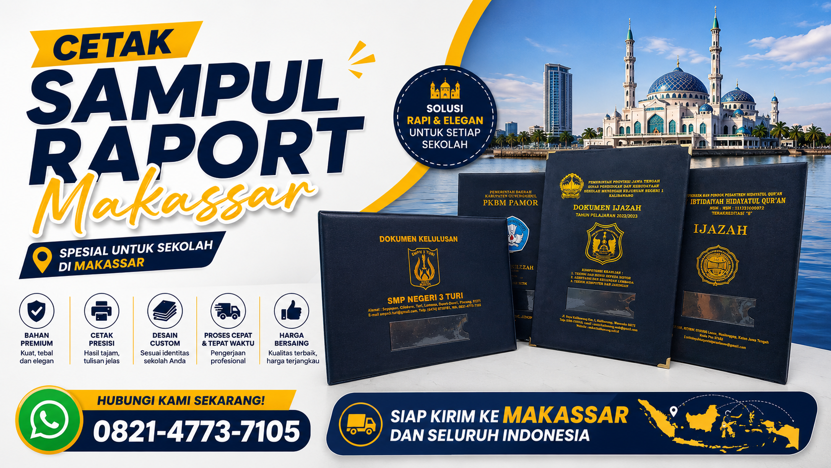 0821-4773-7105 Cetak Sampul Raport Makassar