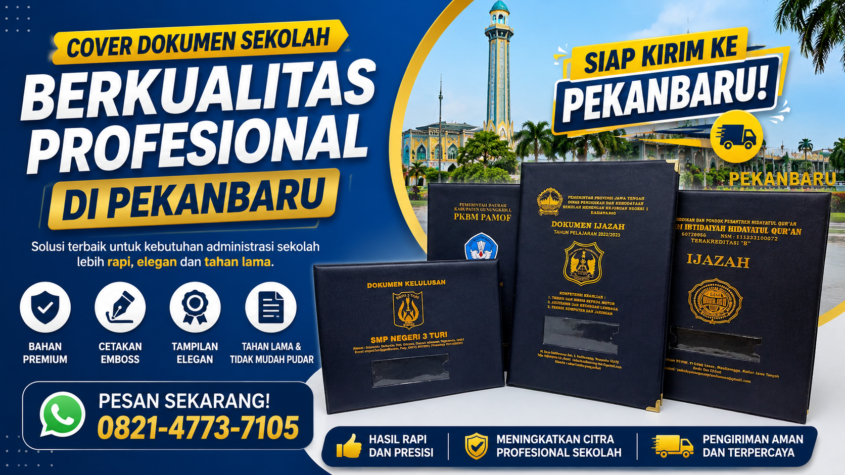 0821-4773-7105 Cetak Sampul Raport Pekanbaru